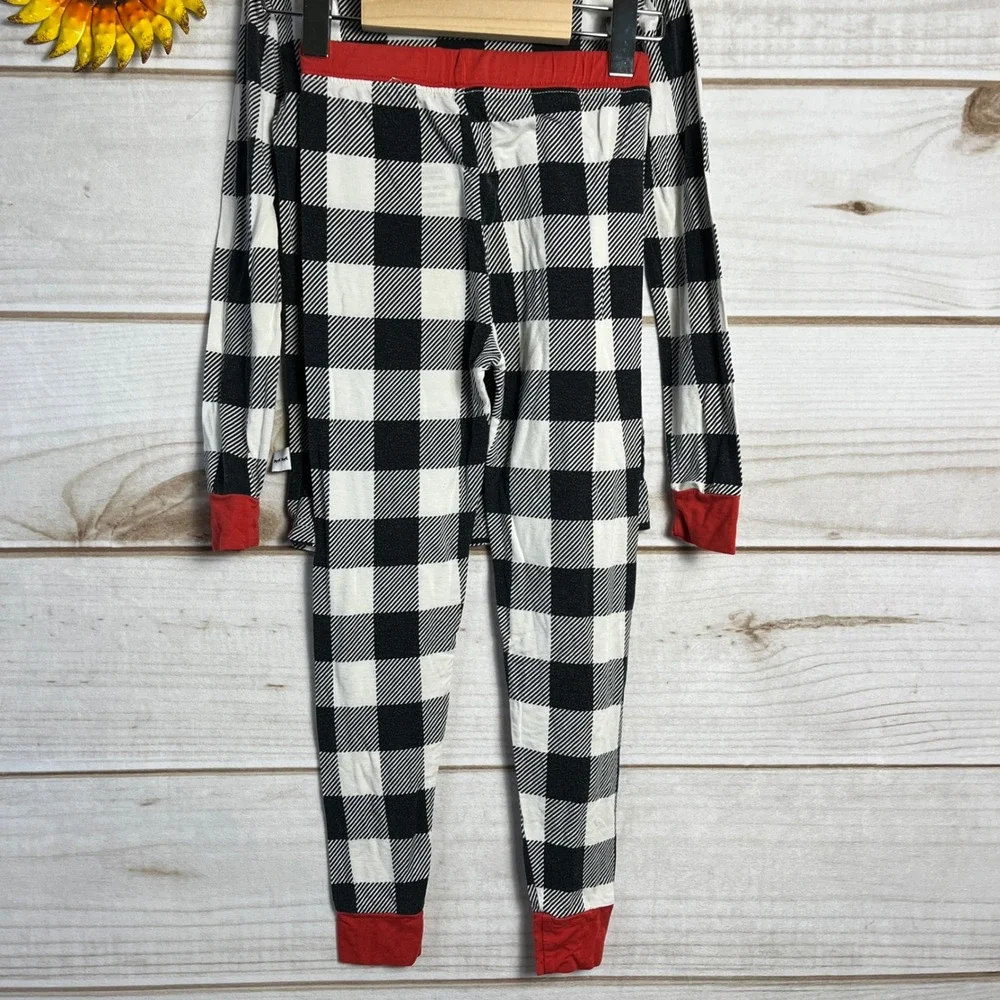 Little Sleepies Kids Pajama Set Buffalo Plaid‎ Long Sleeve Pants Holiday 4T